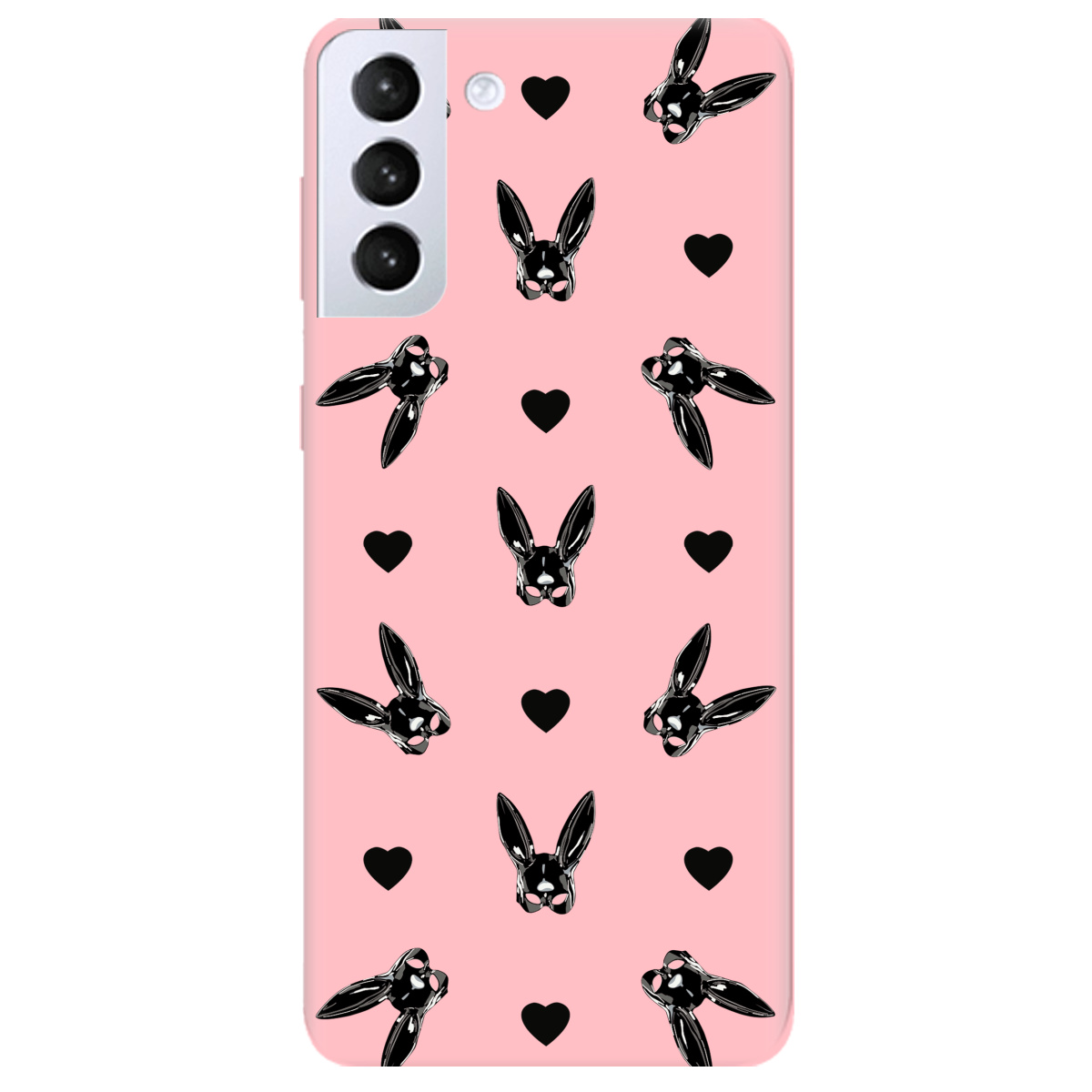 Чехол для Samsung Galaxy S21 Plus нежно-розовый матовый soft touch Playboy mask - фото 1