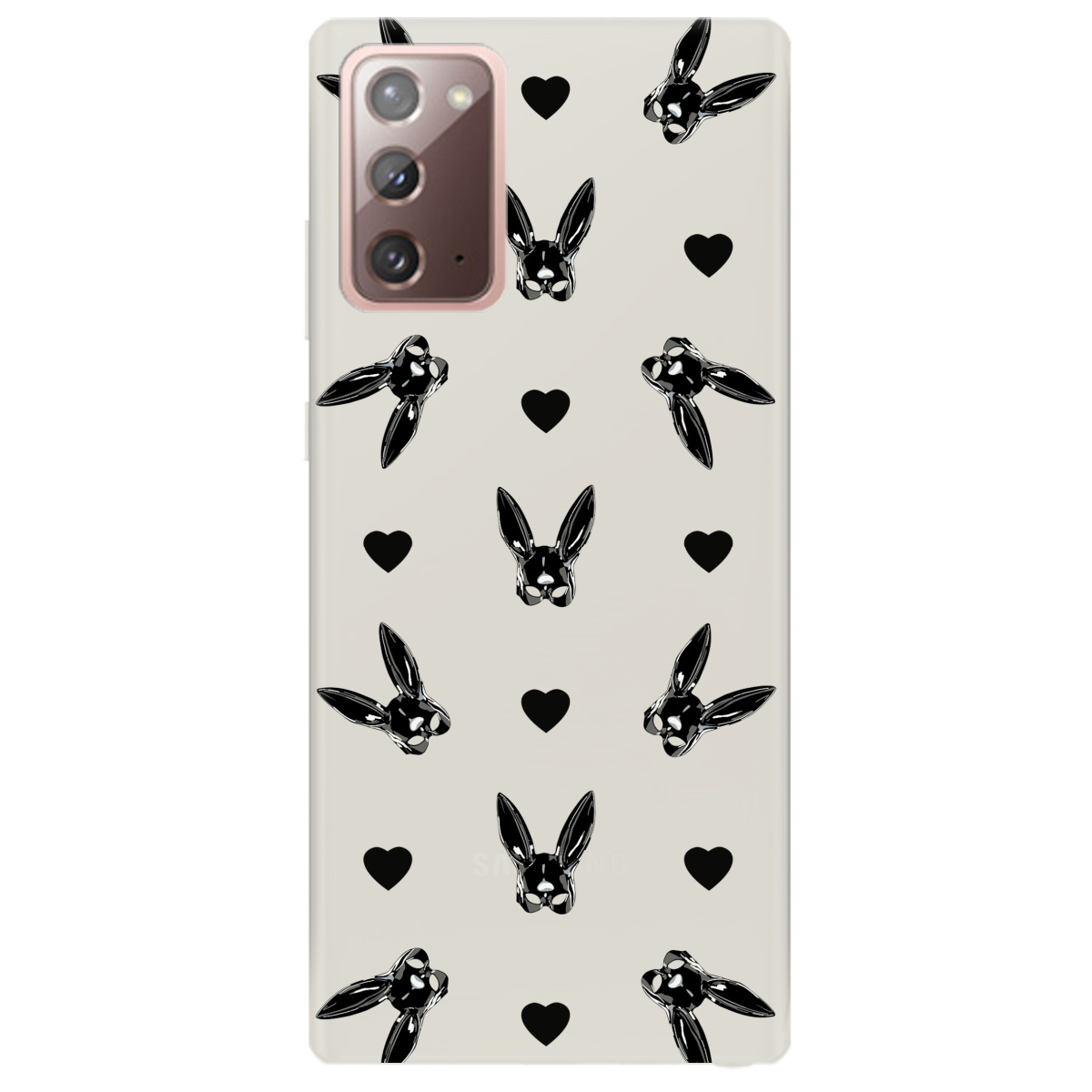 Чехол для Samsung Galaxy Note 20 полупрозрачный матовый soft touch Playboy mask - фото 1