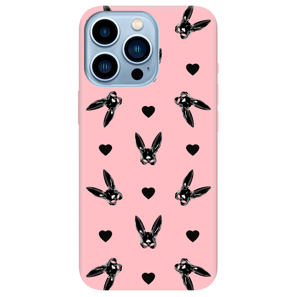 Чохол для Apple iPhone 13 Pro Max ніжно-рожевий матовий soft touch Playboy mask - фото 1