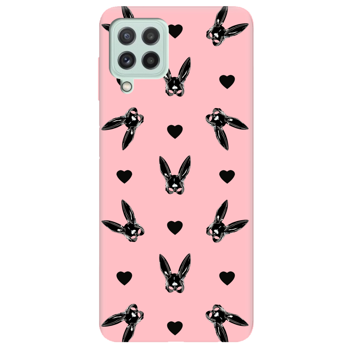 Чехол для Samsung Galaxy A22 4G нежно-розовый матовый soft touch Playboy mask - фото 1