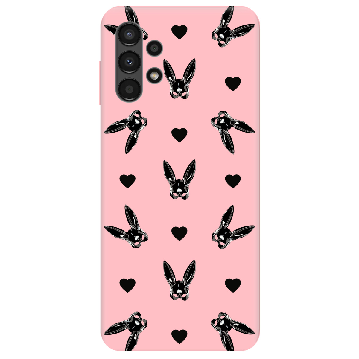 Чехол для Samsung Galaxy A13 4G нежно-розовый матовый soft touch Playboy mask - фото 1