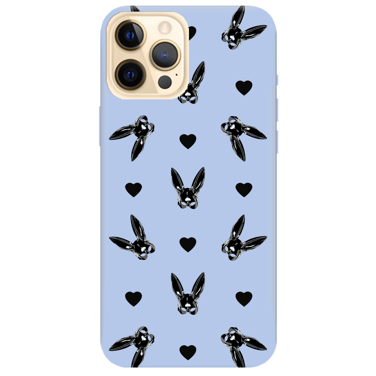 Чохол для Apple iPhone 12 Pro ніжно-блакитний матовий soft touch Playboy mask - фото 1