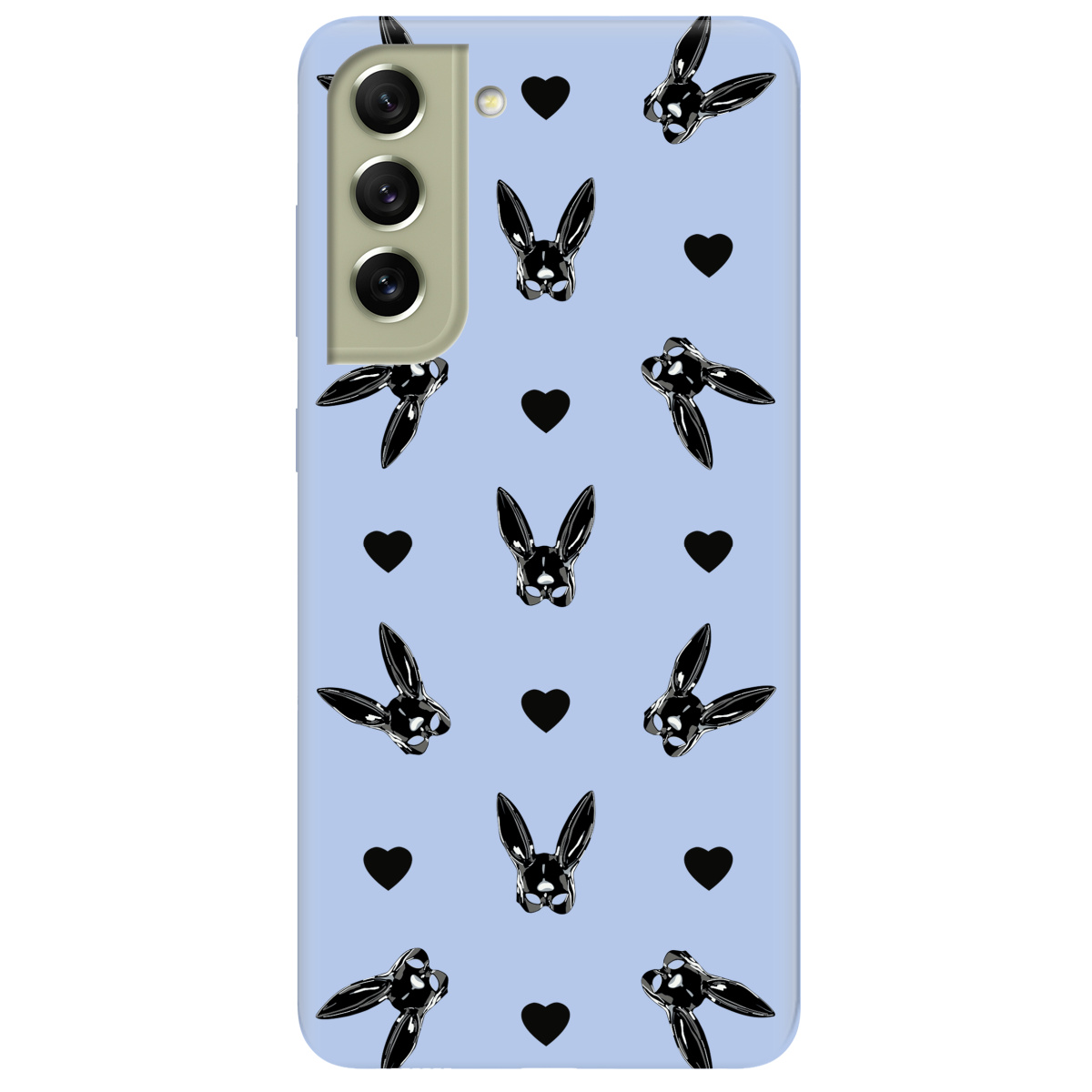 Чохол для Samsung Galaxy S21 FE ніжно-блакитний матовий soft touch Playboy mask - фото 1