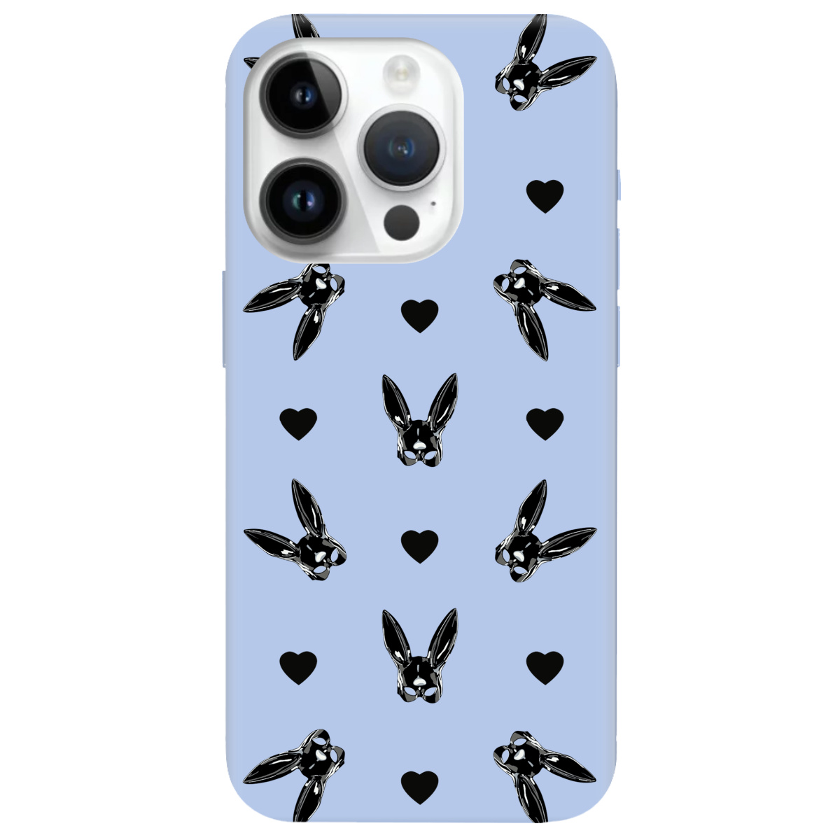 Чехол для Apple iPhone 14 Pro нежно-голубой матовый soft touch Playboy mask - фото 1
