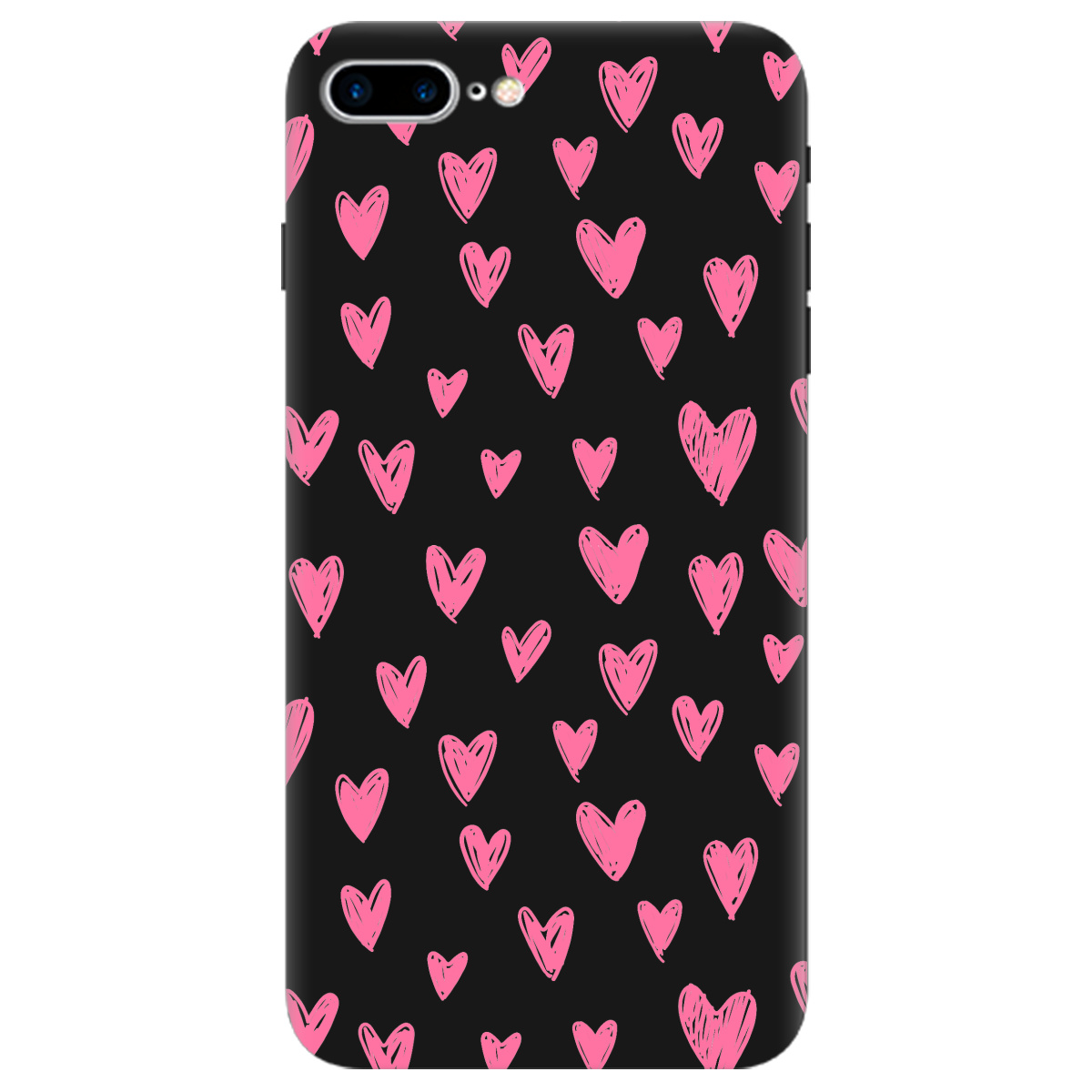 Чехол для Apple iPhone 8 Plus черный матовый soft touch You are my Valentine - фото 1