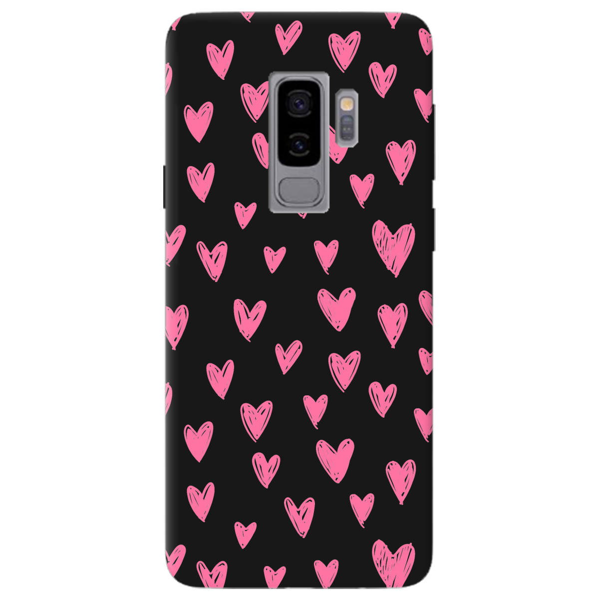 Чехол для Samsung Galaxy S9 Plus черный матовый soft touch You are my Valentine - фото 1