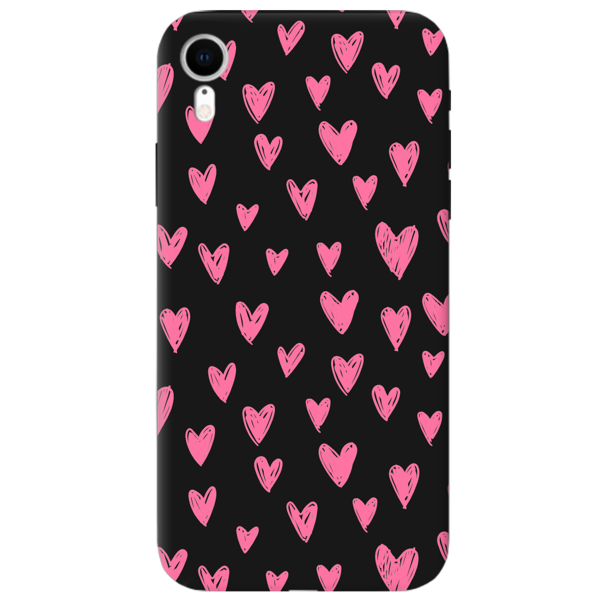 Чехол для Apple iPhone XR черный матовый soft touch You are my Valentine - фото 1