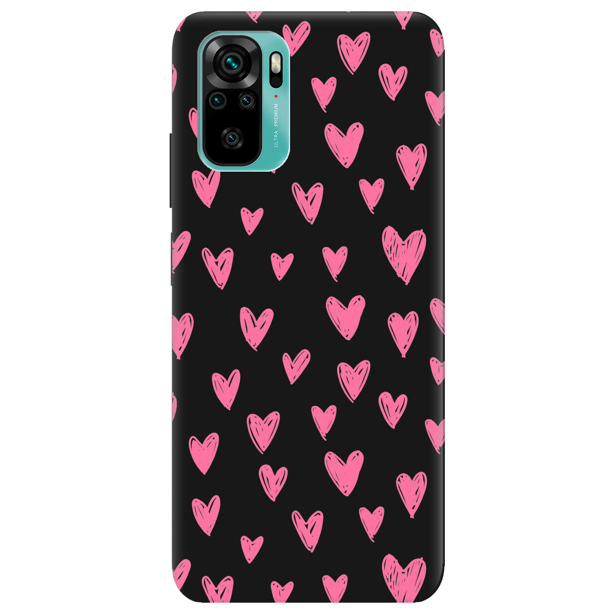 Чехол для Xiaomi Redmi Note 10 4G черный матовый soft touch You are my Valentine - фото 1