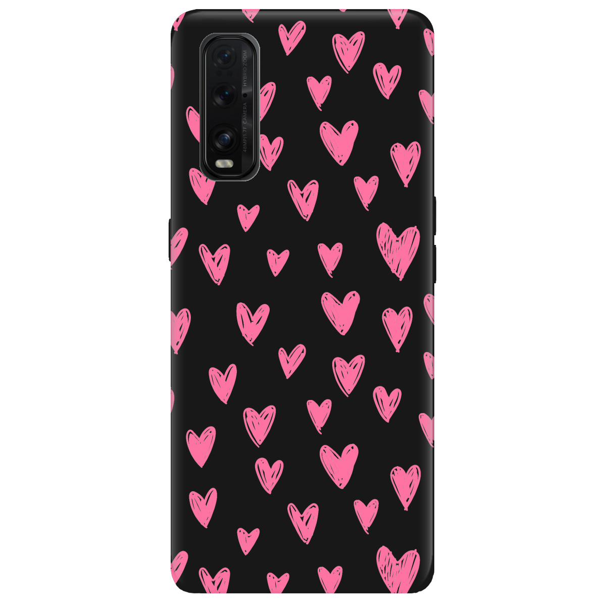 Чехол для Oppo Find X2 черный матовый soft touch You are my Valentine - фото 1