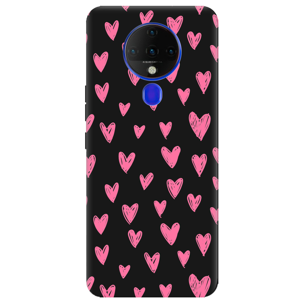 Чехол для Tecno Spark 6 черный матовый soft touch You are my Valentine - фото 1