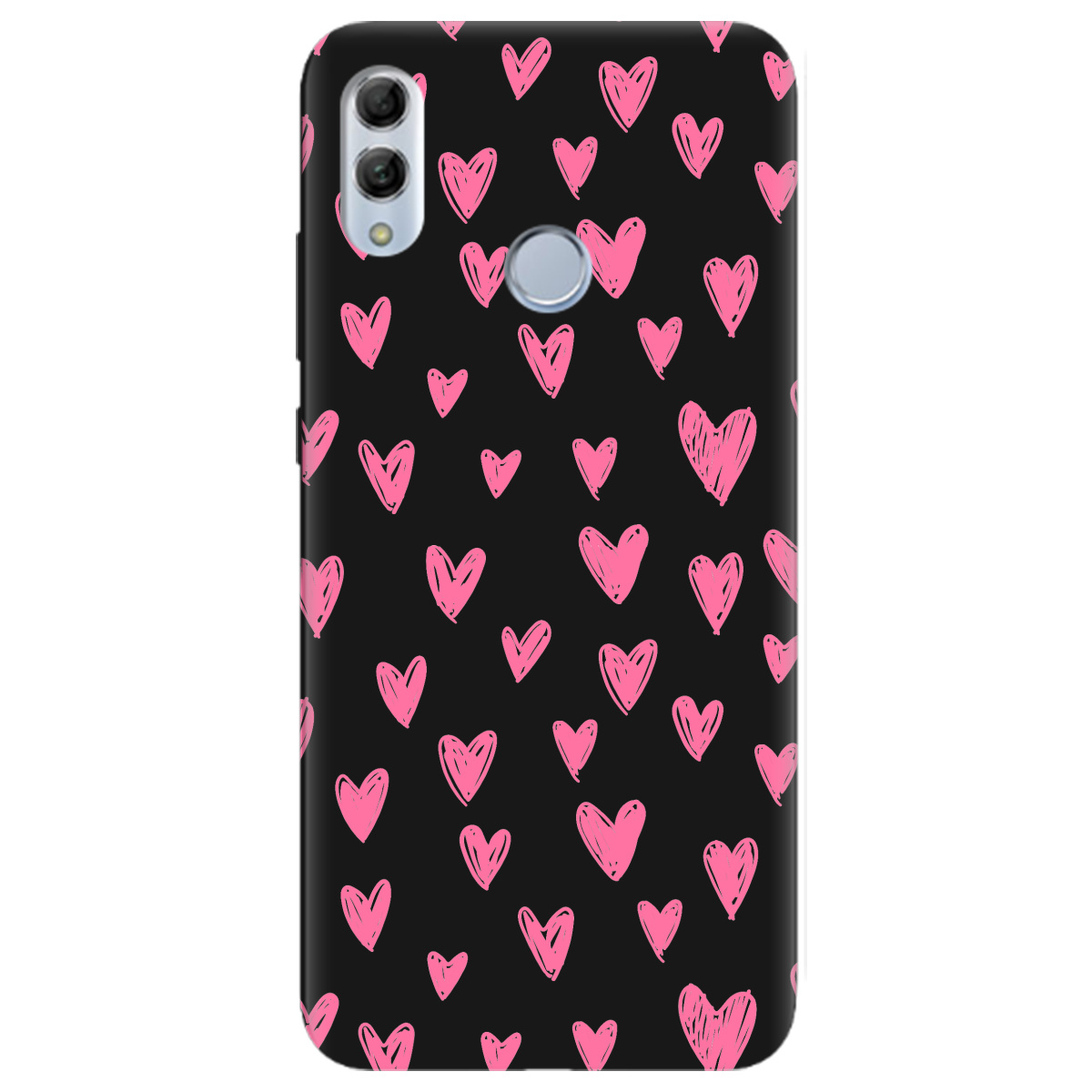 Чехол для Huawei Honor 10 Lite черный матовый soft touch You are my Valentine - фото 1