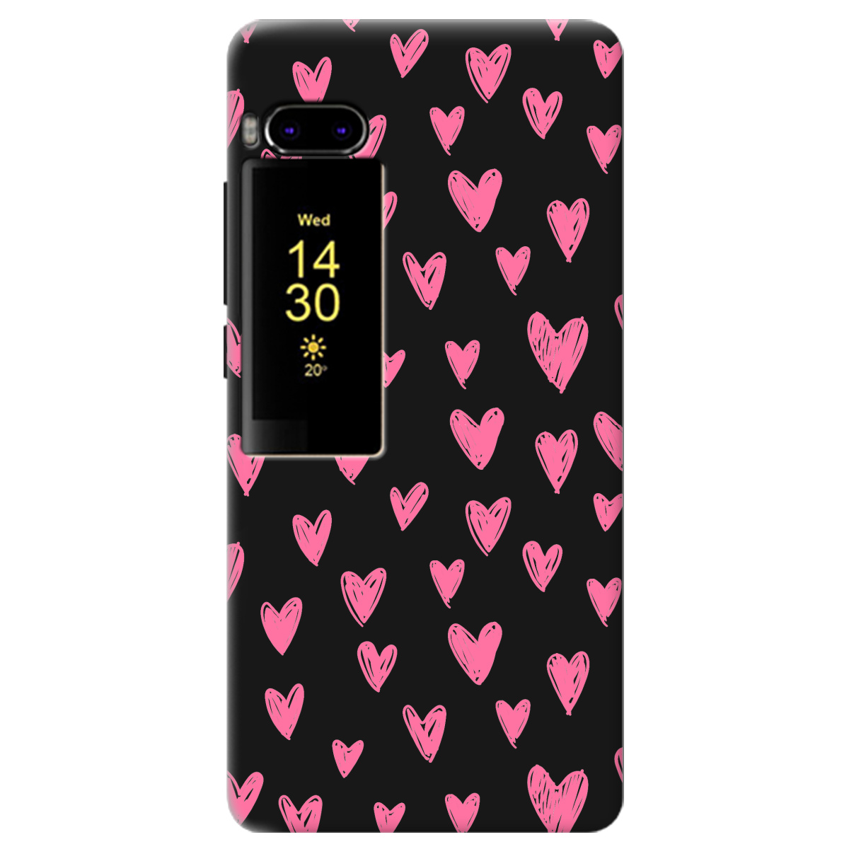 Чехол для Meizu Pro 7 черный матовый soft touch You are my Valentine - фото 1