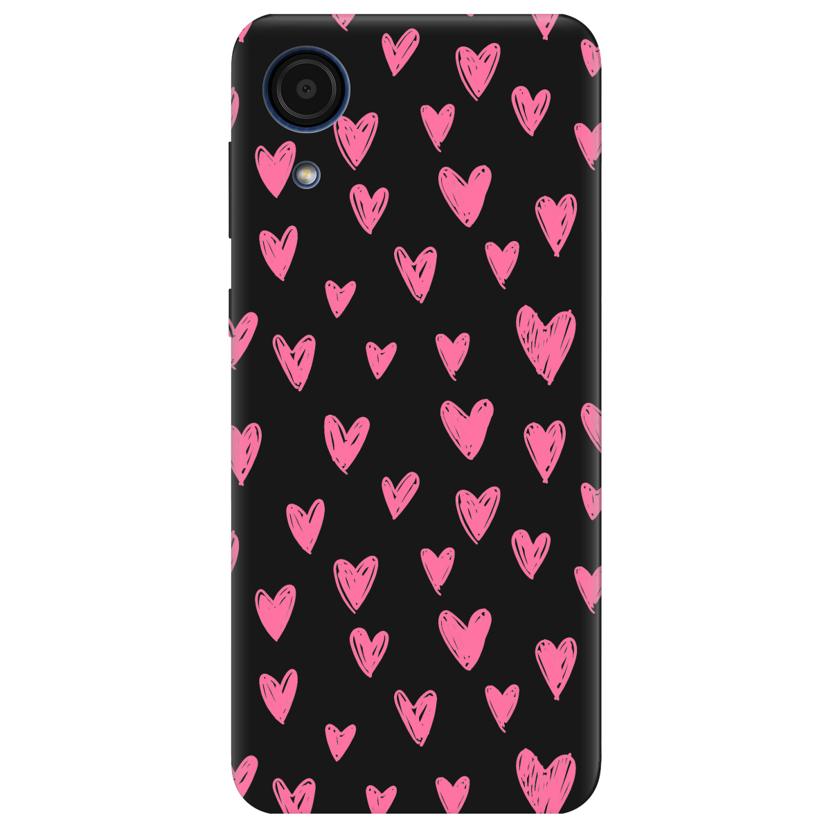 Чехол для Samsung Galaxy А03 Core черный матовый soft touch You are my Valentine - фото 1