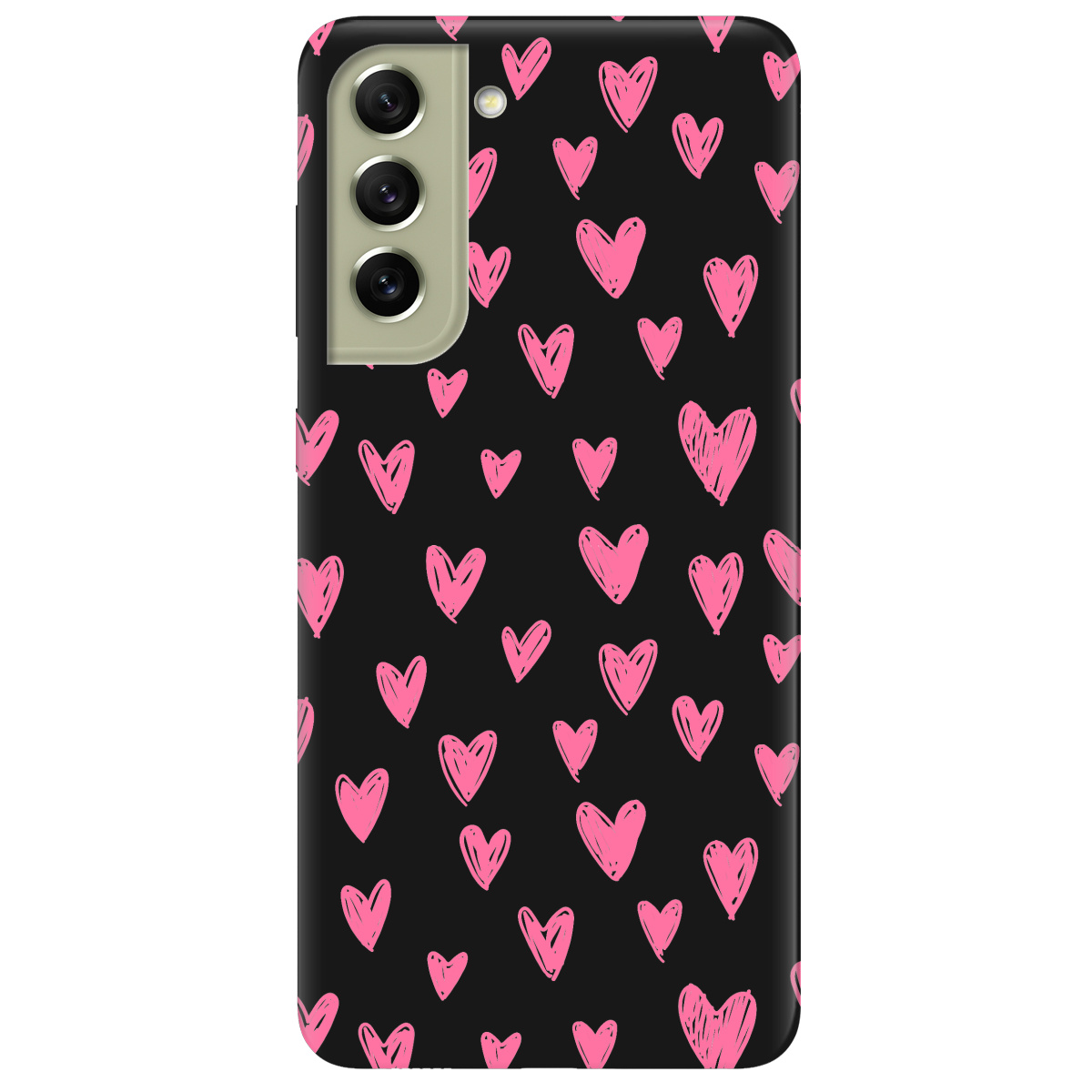 Чехол для Samsung Galaxy S21 FE черный матовый soft touch You are my Valentine - фото 1