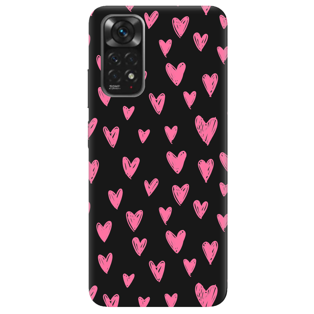 Чехол для Xiaomi Redmi Note 11s черный матовый soft touch You are my Valentine - фото 1