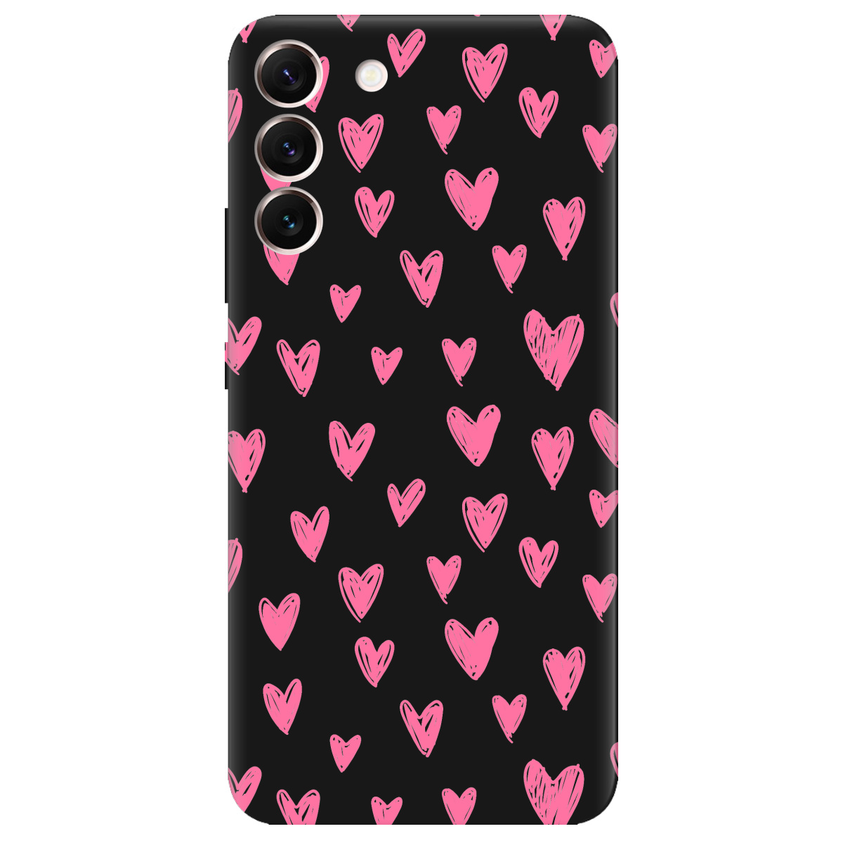 Чехол для Samsung Galaxy S22 Plus черный матовый soft touch You are my Valentine - фото 1