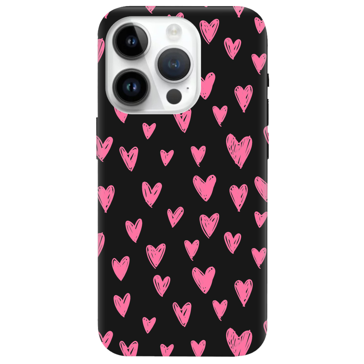 Чехол для Apple iPhone 14 Pro черный матовый soft touch You are my Valentine - фото 1