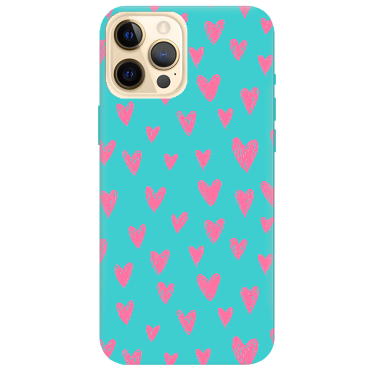 Чехол для Apple iPhone 12 Pro бирюзовый матовый soft touch You are my Valentine - фото 1