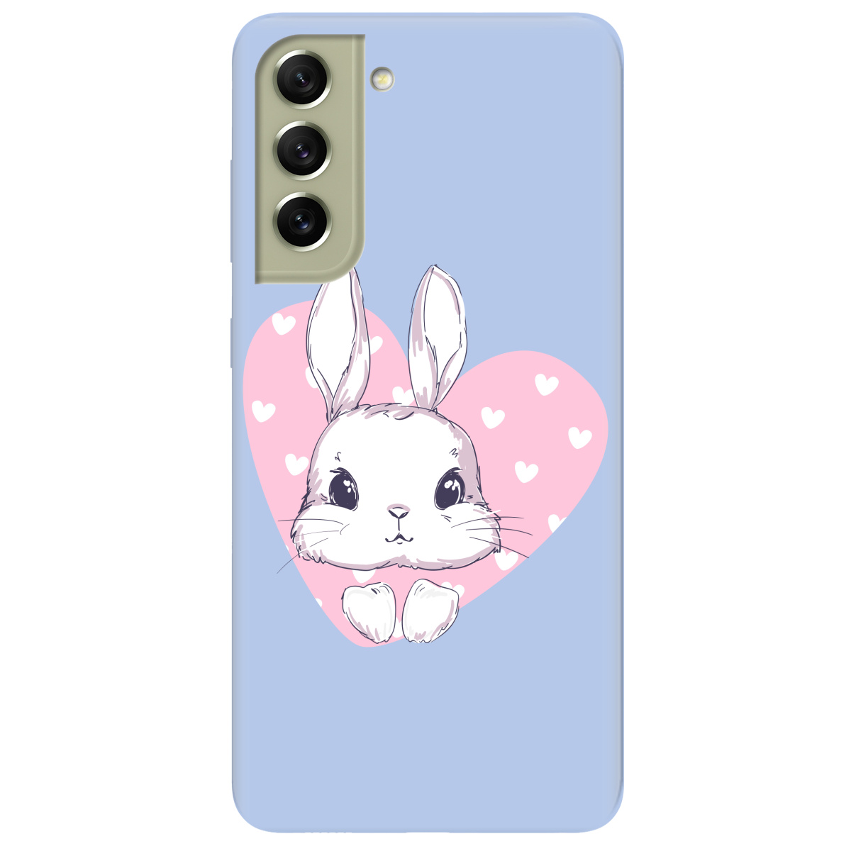 Чохол для Samsung Galaxy S21 FE ніжно-блакитний матовий soft touch Cute bunny - фото 1