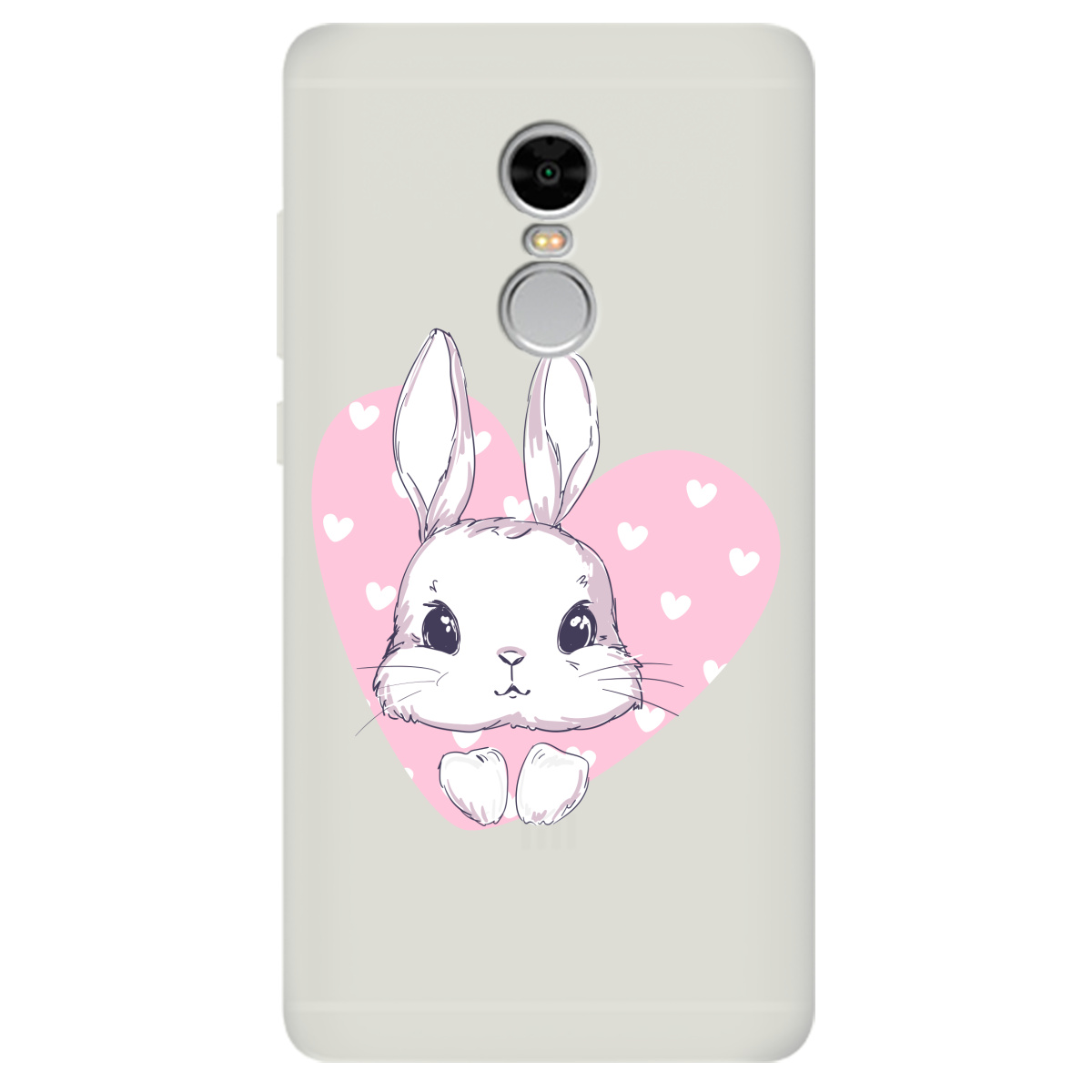 Чехол для Xiaomi Redmi Note 4 полупрозрачный матовый soft touch Cute bunny - фото 1