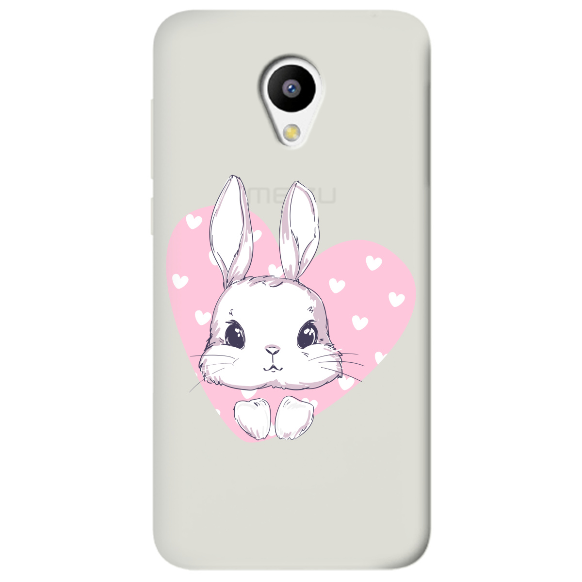 Чехол для Meizu M3 / M3s полупрозрачный матовый soft touch Cute bunny - фото 1