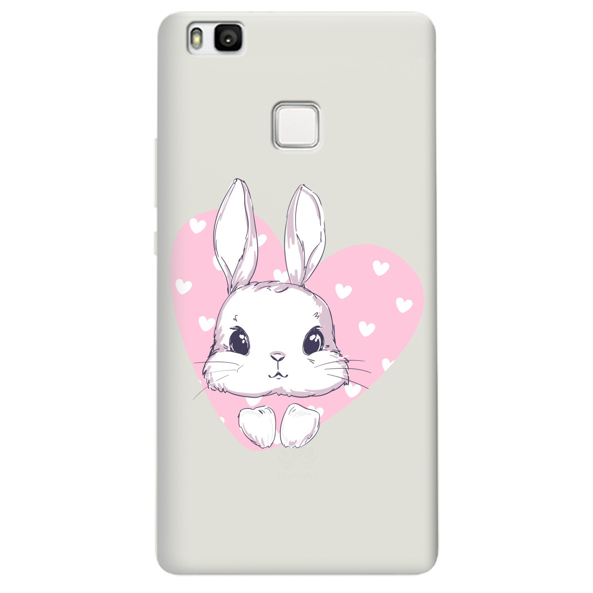 Чехол для Huawei P9 Lite полупрозрачный матовый soft touch Cute bunny - фото 1
