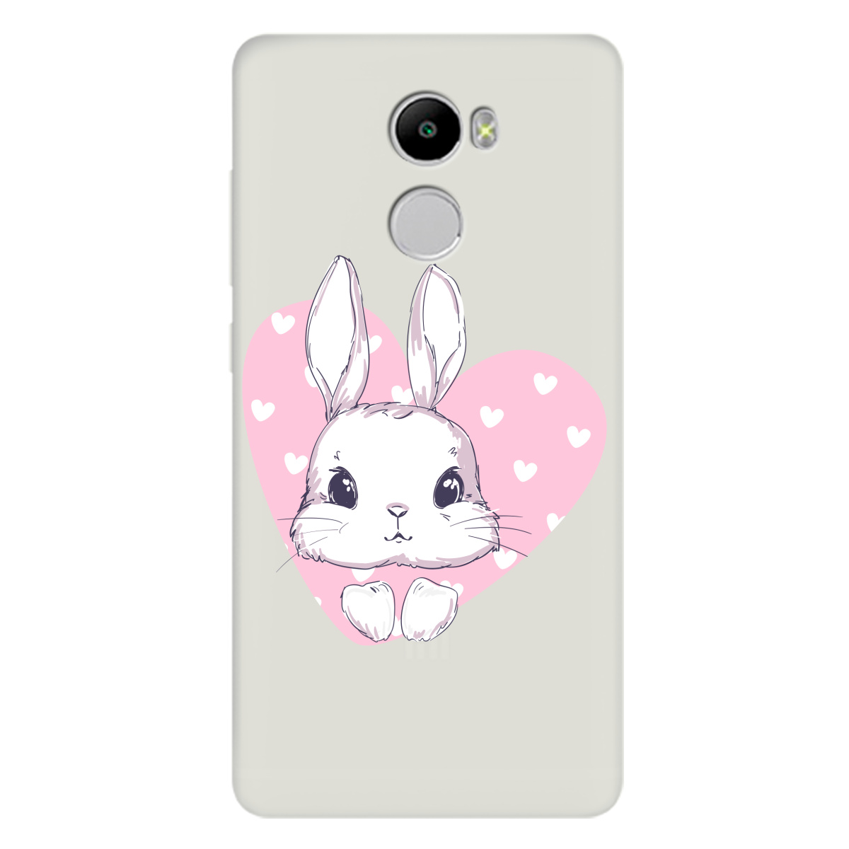 Чехол для Xiaomi Redmi 4 полупрозрачный матовый soft touch Cute bunny - фото 1