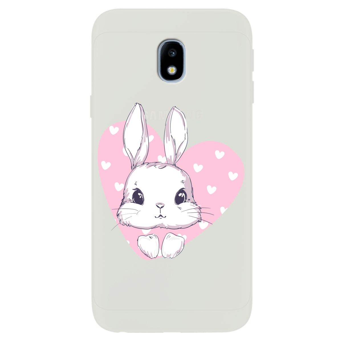 Чохол для Samsung Galaxy J3 2017 напівпрозорий матовий soft touch Cute bunny - фото 1