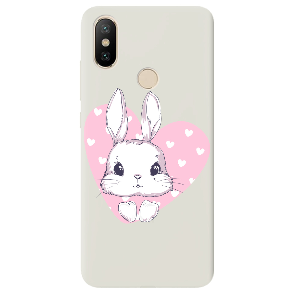 Чехол для Xiaomi Mi A2 Mi 6X полупрозрачный матовый soft touch Cute bunny - фото 1