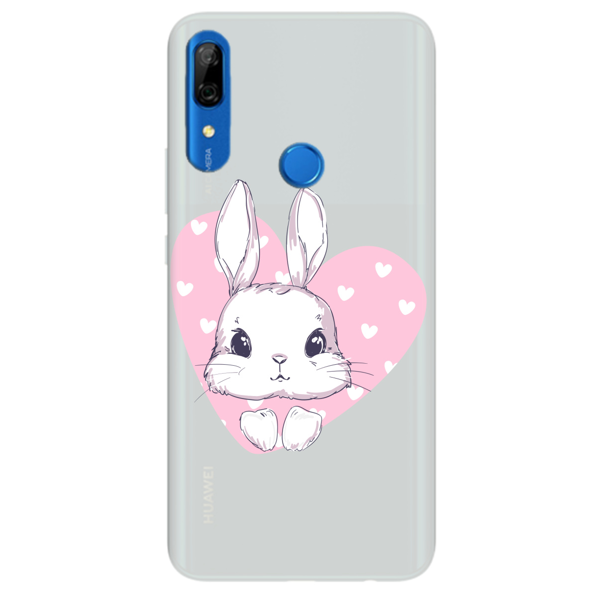 Чехол для Huawei P Smart Z полупрозрачный матовый soft touch Cute bunny - фото 1