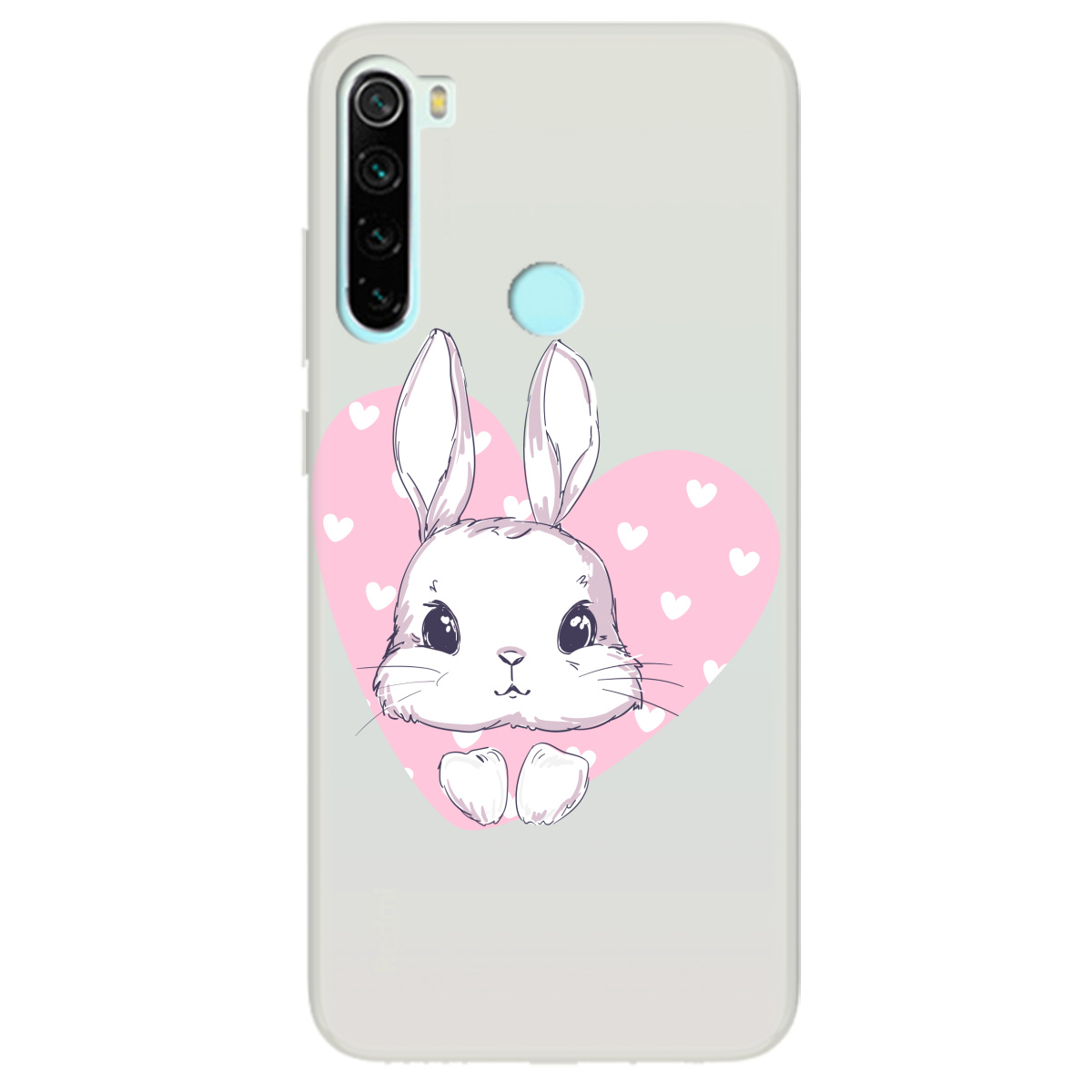 Чехол для Xiaomi Redmi Note 8 полупрозрачный матовый soft touch Cute bunny - фото 1