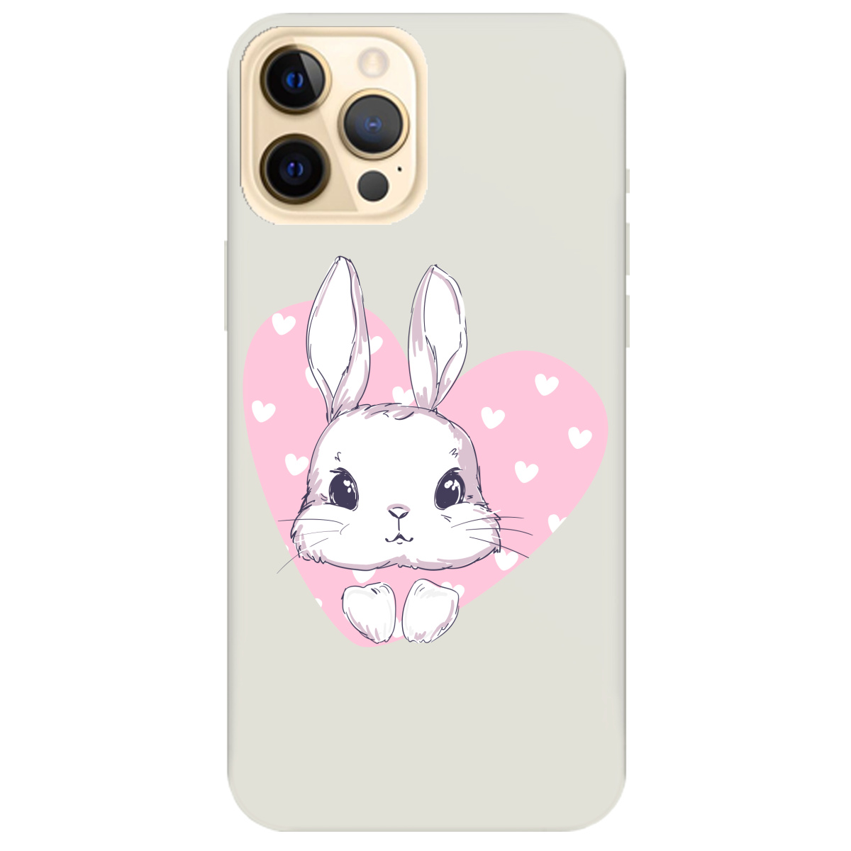 Чохол для Apple iPhone 12 Pro напівпрозорий матовий soft touch Cute bunny - фото 1