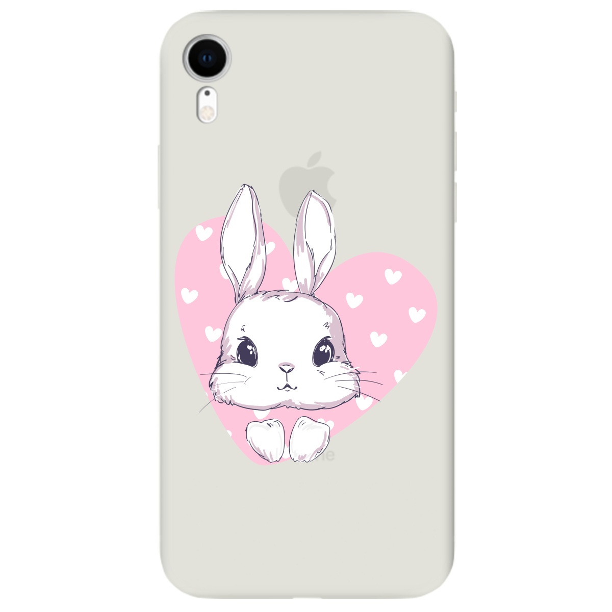 Чохол для Apple iPhone XR напівпрозорий матовий soft touch Cute bunny - фото 1