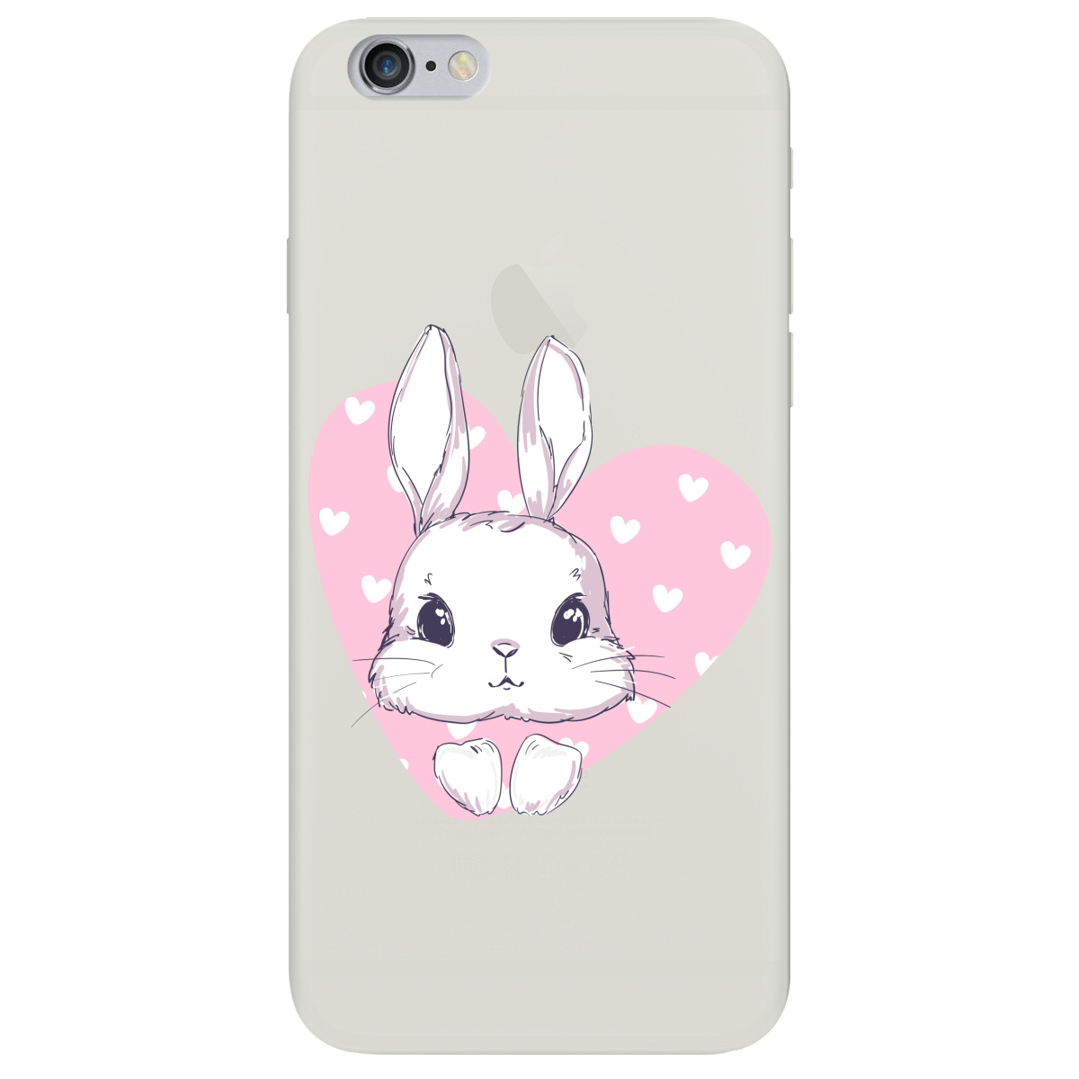Чехол для Apple iPhone 6 / 6S полупрозрачный матовый soft touch Cute bunny - фото 1