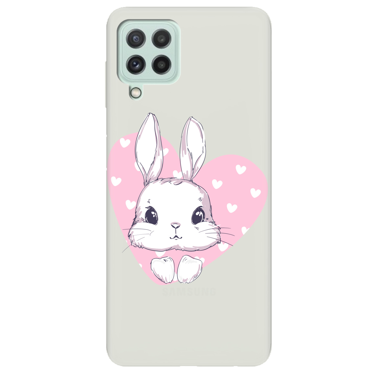 Чохол для Samsung Galaxy M22 напівпрозорий матовий soft touch Cute bunny - фото 1