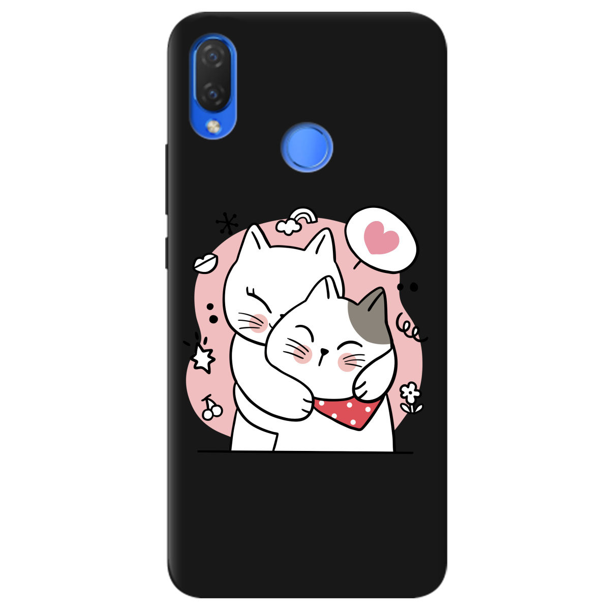 Чехол для Huawei P Smart Plus черный матовый soft touch Embrace - фото 1