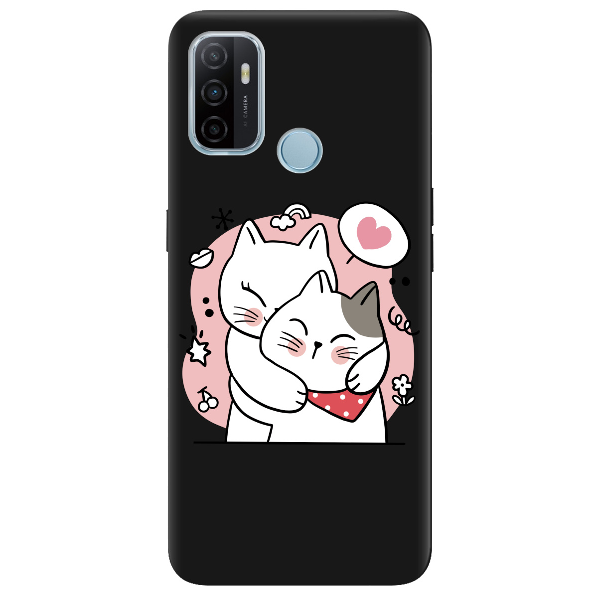 Чехол для Oppo A53/ A32/ A33 черный матовый soft touch Embrace - фото 1