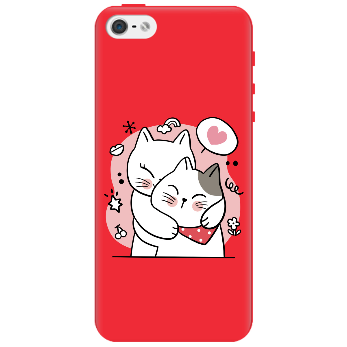 Чохол для Apple iPhone 5/5S яскраво-червоний матовий soft touch Embrace - фото 1