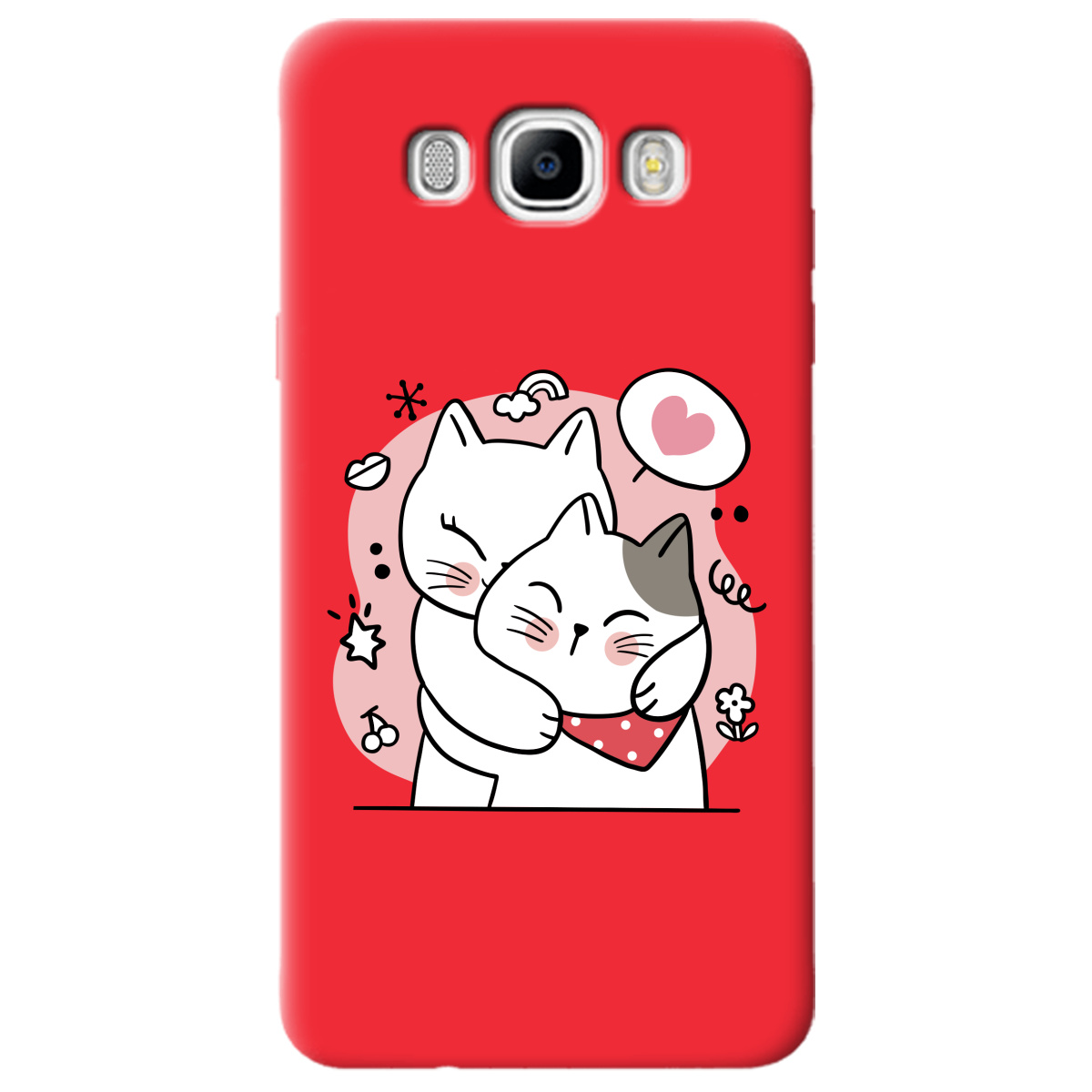 Чехол для Samsung Galaxy J7 2016 ярко-красный матовый soft touch Embrace - фото 1