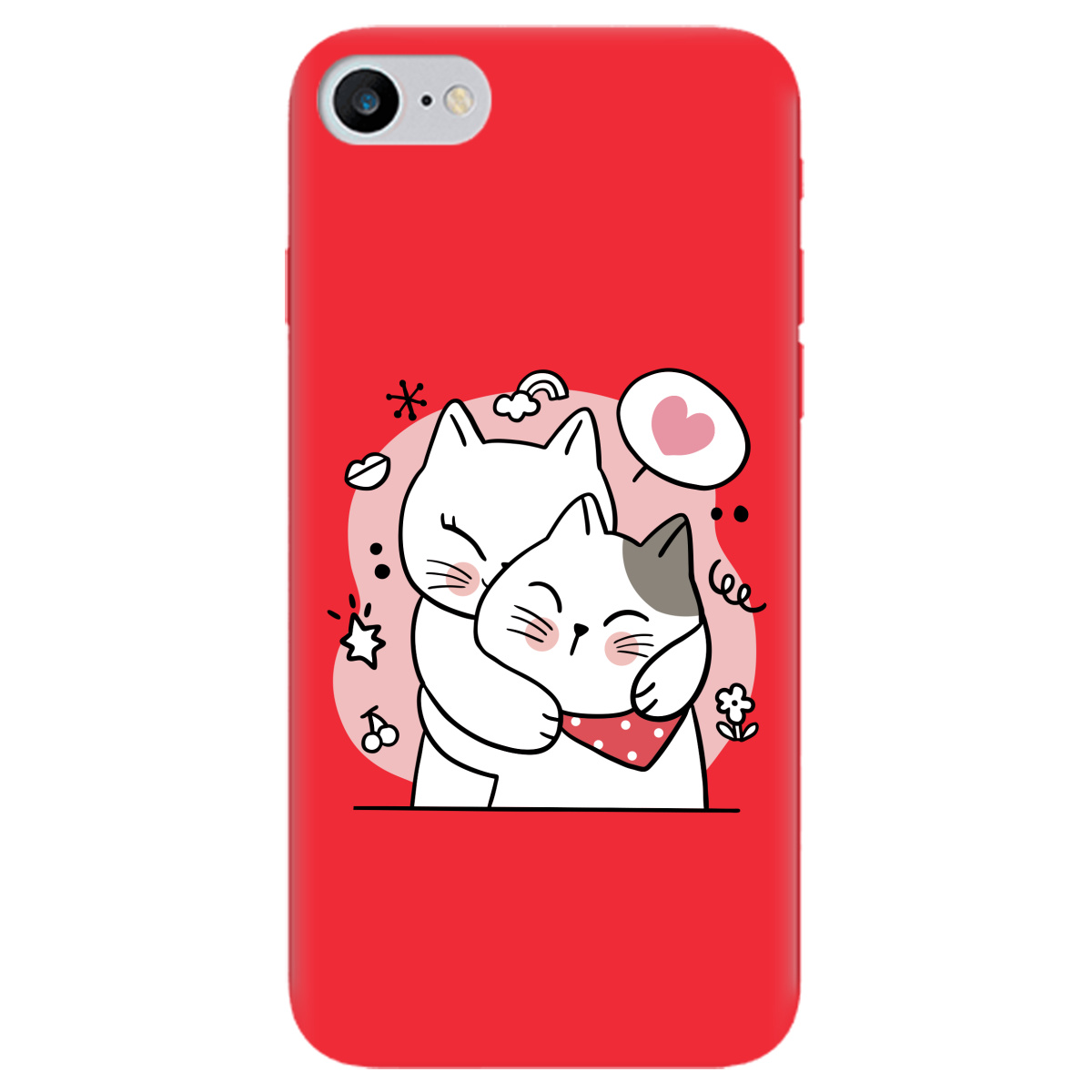 Чохол для Apple iPhone 8 яскраво-червоний матовий soft touch Embrace - фото 1