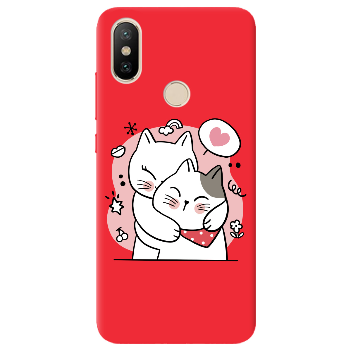 Чехол для Xiaomi Mi A2 Mi 6X ярко-красный матовый soft touch Embrace - фото 1