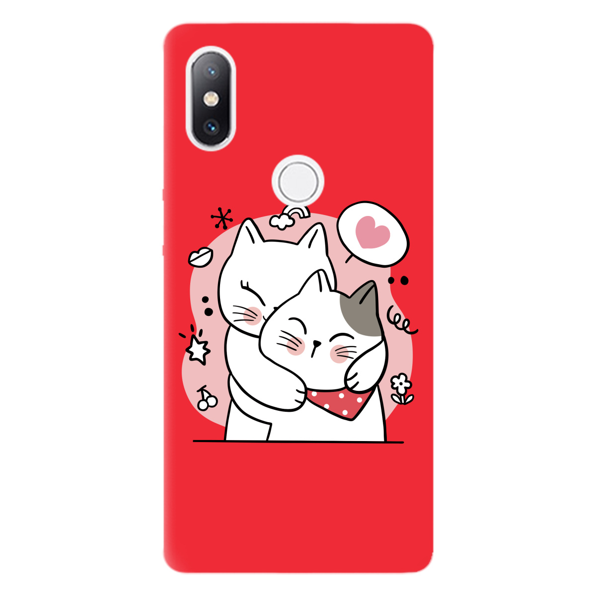 Чехол для Xiaomi Mi Mix 2S ярко-красный матовый soft touch Embrace - фото 1