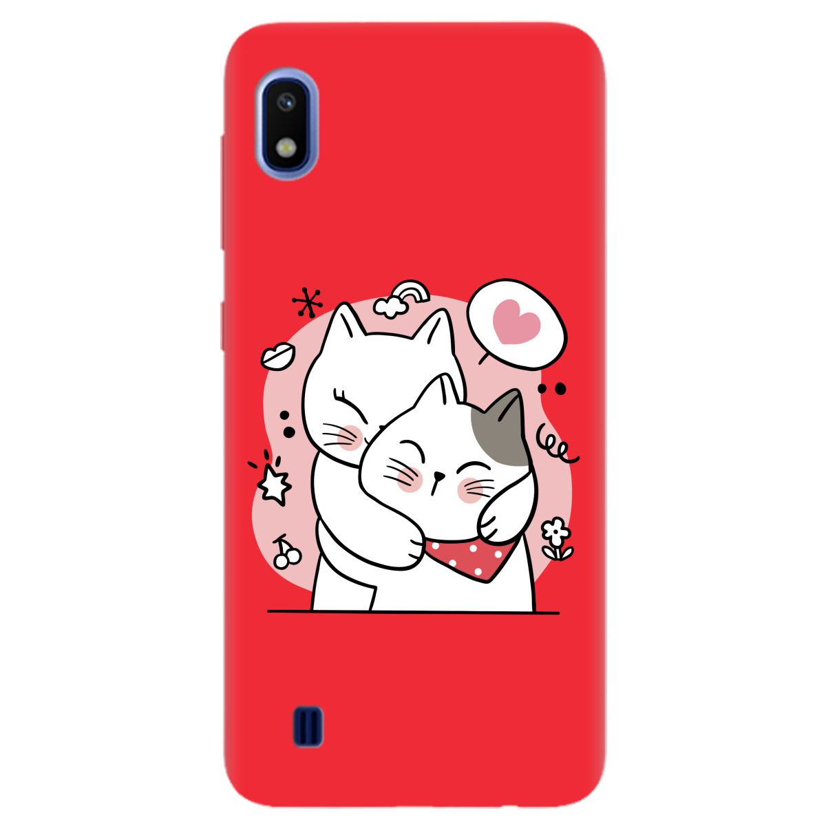 Чехол для Samsung Galaxy A10 ярко-красный матовый soft touch Embrace - фото 1