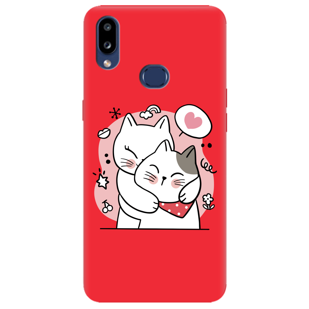 Чехол для Samsung Galaxy A10s ярко-красный матовый soft touch Embrace - фото 1