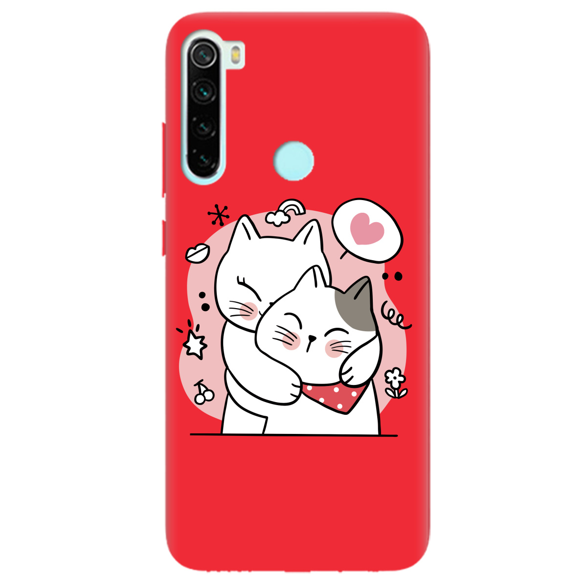 Чехол для Xiaomi Redmi Note 8 ярко-красный матовый soft touch Embrace - фото 1