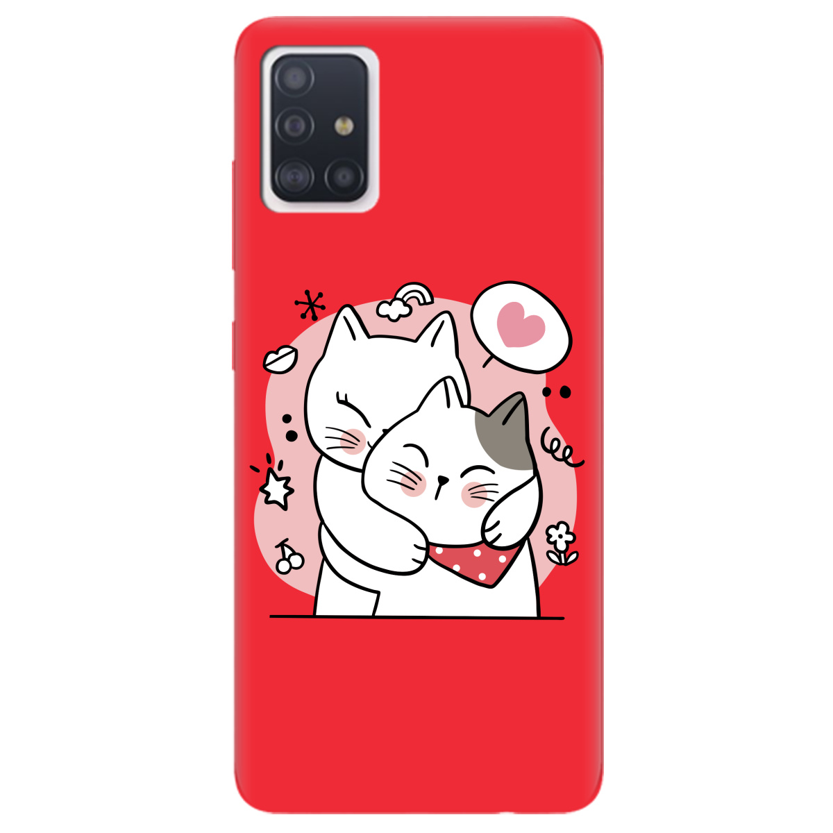 Чехол для Samsung Galaxy A51 ярко-красный матовый soft touch Embrace - фото 1