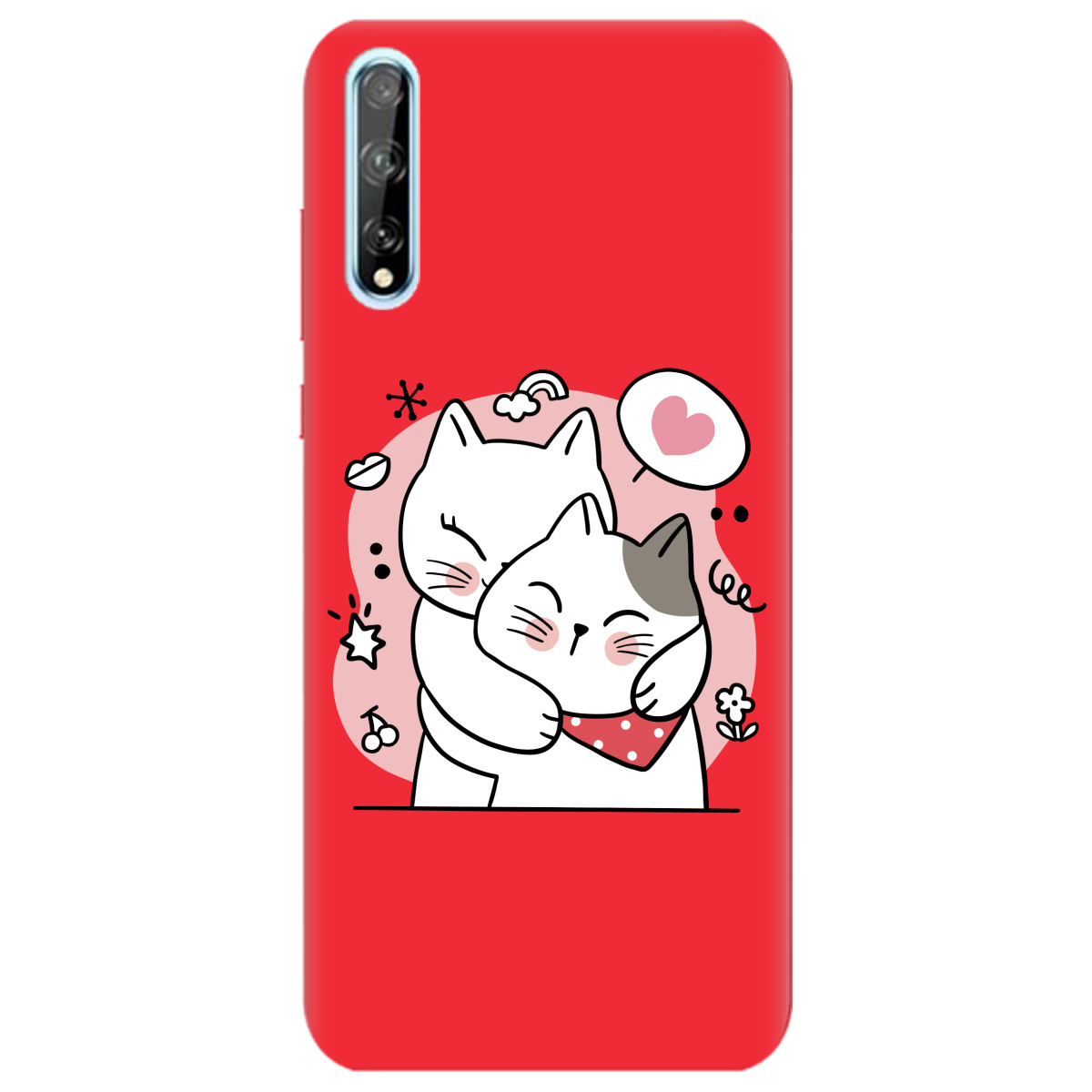 Чехол для Huawei P Smart S ярко-красный матовый soft touch Embrace - фото 1