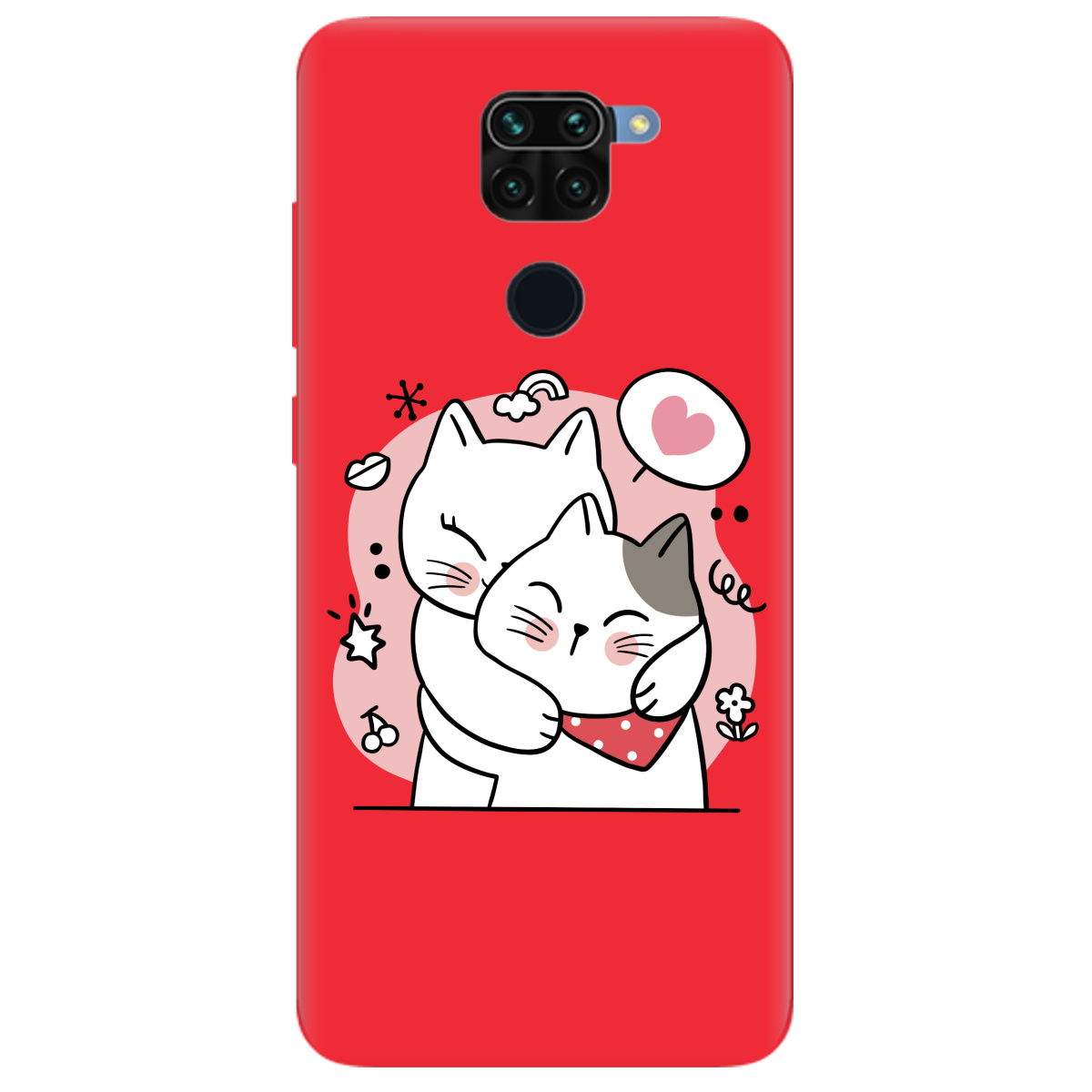 Чехол для Xiaomi Redmi Note 9 ярко-красный матовый soft touch Embrace - фото 1