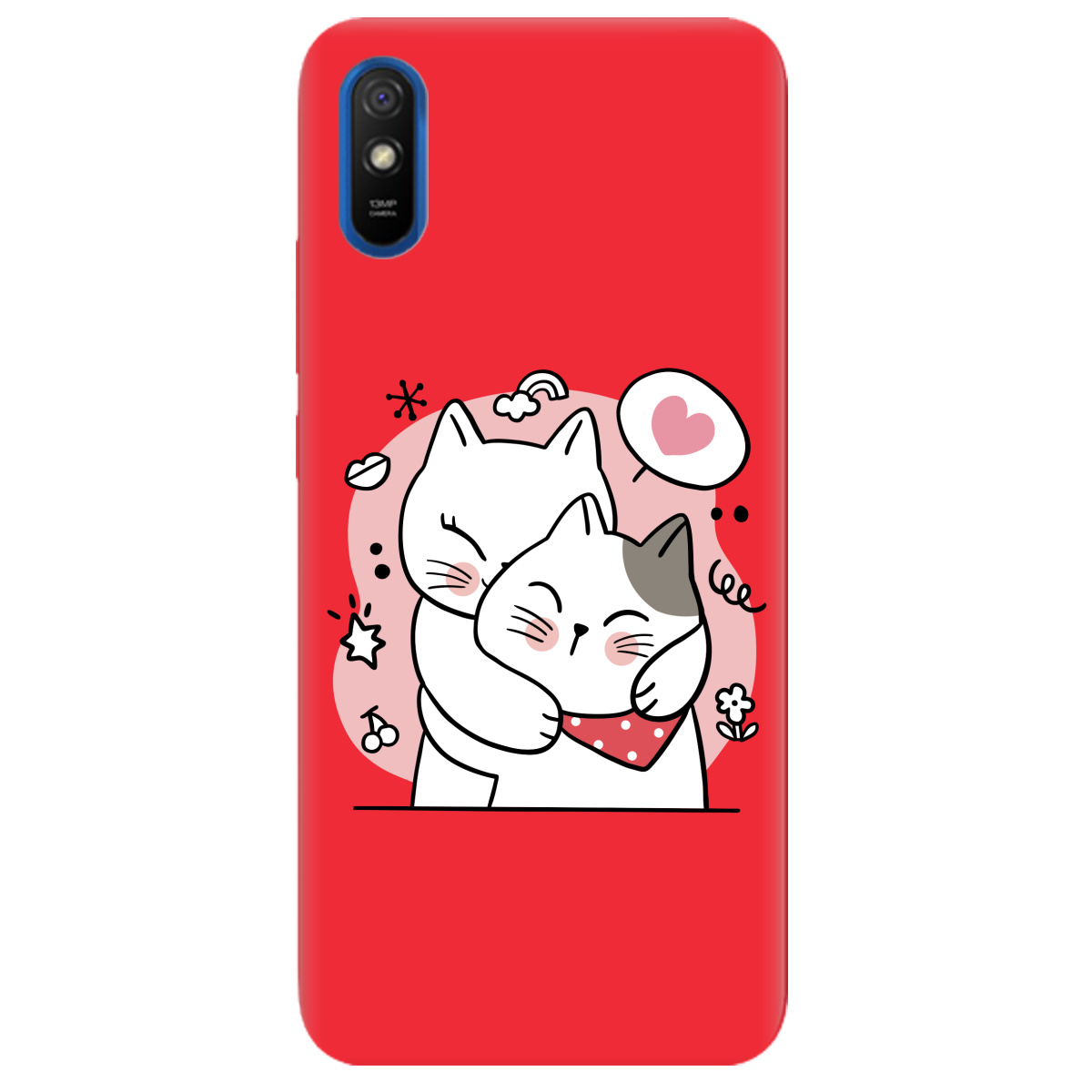 Чохол для Xiaomi Redmi 9i яскраво-червоний матовий soft touch Embrace - фото 1