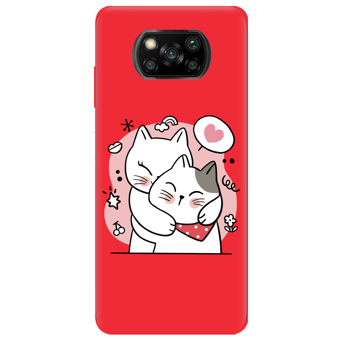 Чохол для Xiaomi Poco X3 яскраво-червоний матовий soft touch Embrace - фото 1